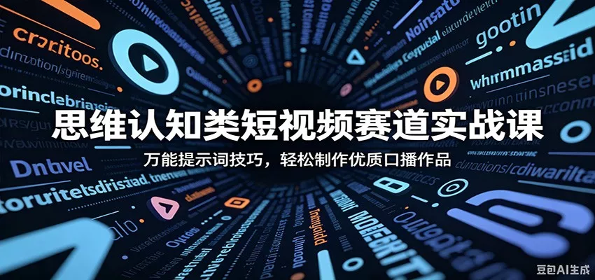 思维认知类短视频赛道实战课：万能提示词技巧，轻松制作优质口播作品-泡泡网赚