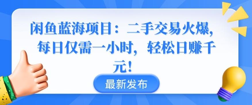 闲鱼蓝海项目：二手交易火爆，每日仅需一小时，轻松日赚千元【揭秘】-泡泡网赚