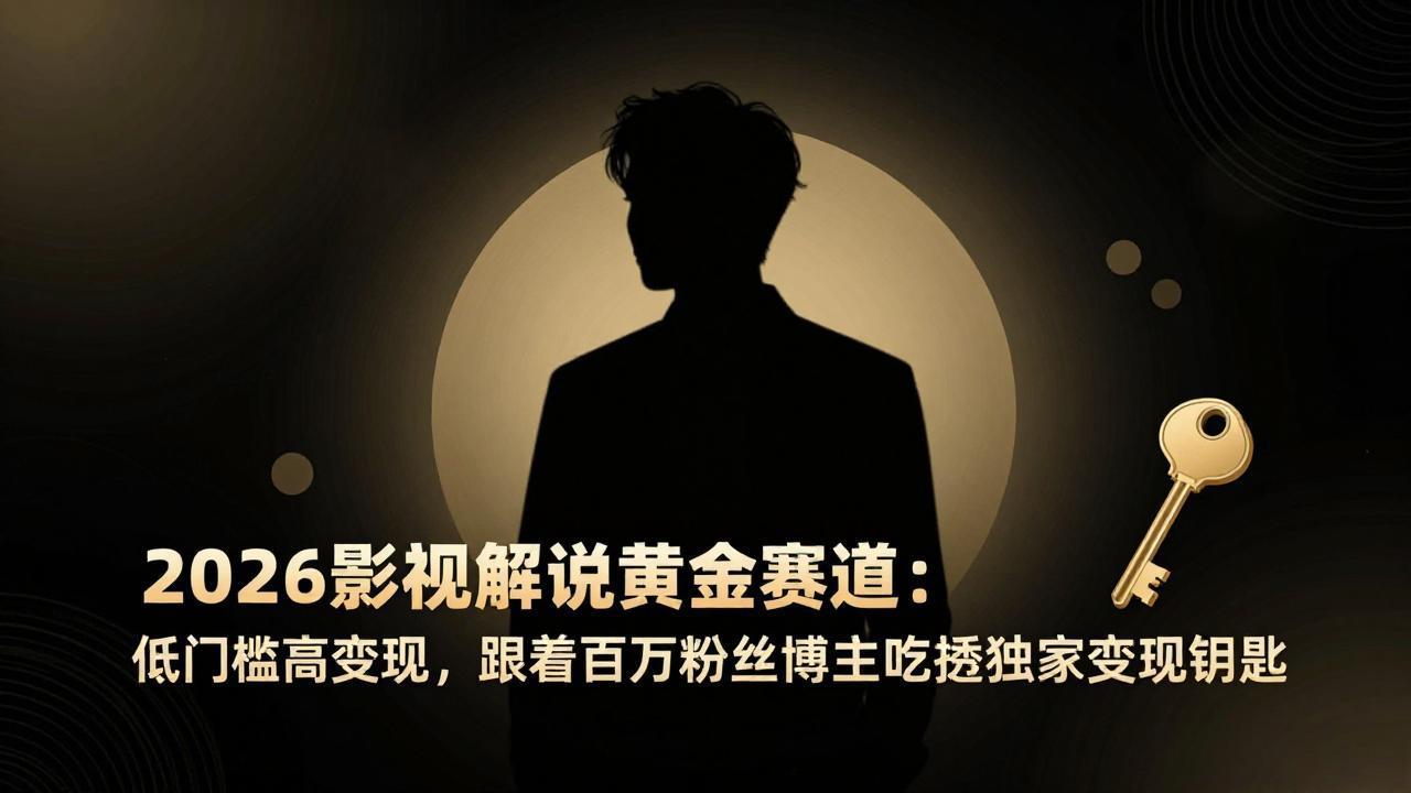 2026影视解说黄金赛道：低门槛高变现，跟着百万粉丝博主吃透独家变现钥匙-泡泡网赚