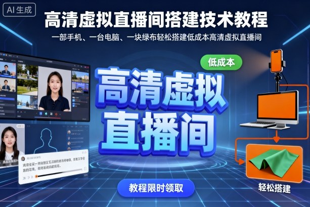 高清虚拟直播间搭建技术教程，一部手机、一台电脑、一块绿布轻松搭建低成本高清虚拟直播间-泡泡网赚
