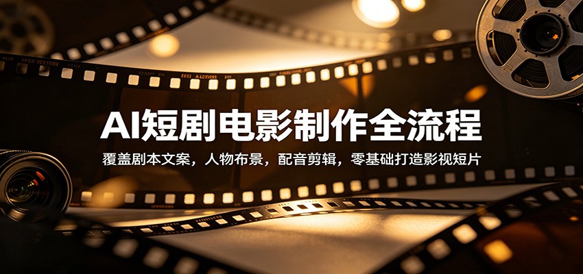 AI短剧电影制作全流程：覆盖剧本文案，人物布景，配音剪辑，零基础打造影视短片-泡泡网赚