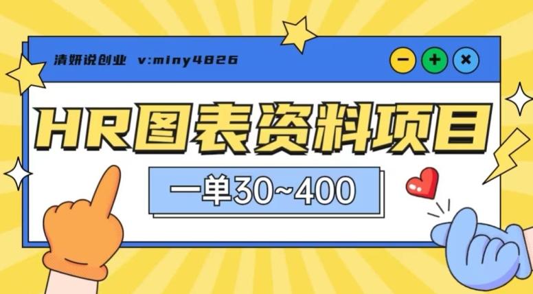 一单收益30-400，HR图表资料蓝海项目-泡泡网赚