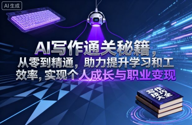 AI写作通关秘籍，从零到精通，助力提升学习和工作效率，实现个人成长与职业变现-泡泡网赚