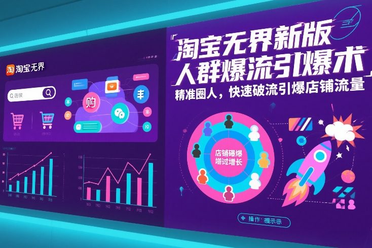 淘宝无界新版人群爆流引爆术，精准圈人，快速破流引爆店铺流量-泡泡网赚