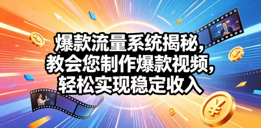 爆款流量系统揭秘，教会您制作爆款视频，轻松实现稳定收入【原创双语字幕】-泡泡网赚