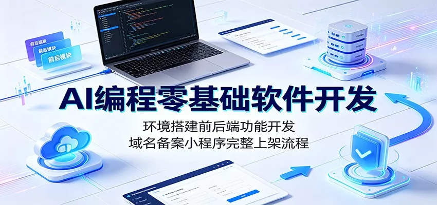 AI编程零基础软件开发：环境搭建前后端功能开发，域名备案小程序完整上架流程-泡泡网赚