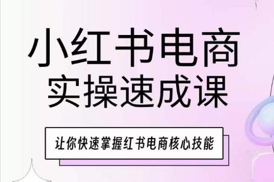 小红书电商实操速成课，让你快速掌握红书电商核心技能-泡泡网赚