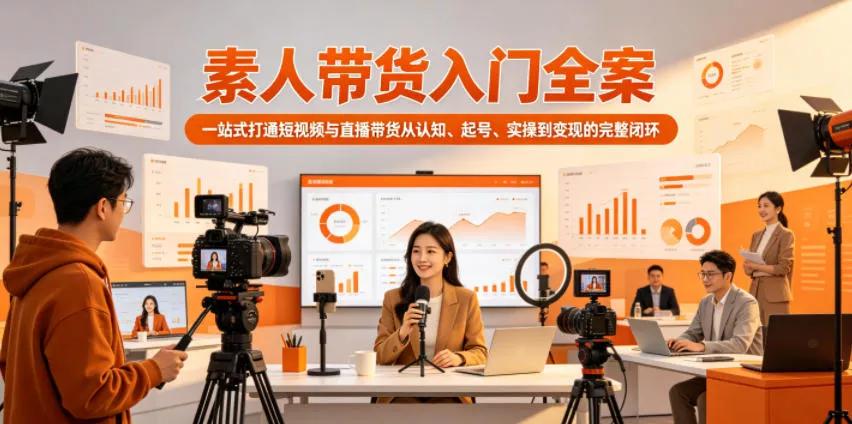 素人带货入门全案，一站式打通短视频与直播带货从认知、起号、实操到变现的完整闭环-泡泡网赚