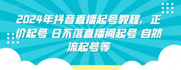 2024年抖音直播起号教程，正价起号 日不落直播间起号 自然流起号等-泡泡网赚