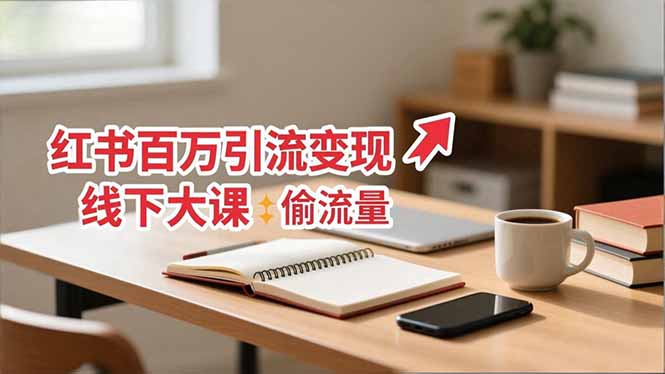 小红书百万引流变现-11月线下大课：分享从0到百万引流路径，手把手教偷流量、拿结果-泡泡网赚