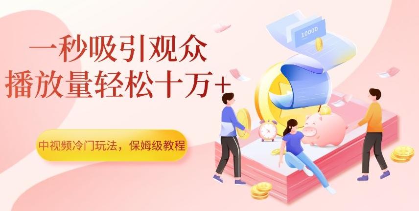 中视频冷门玩法，一秒吸引观众，播放量轻松十万+，保姆级教程【揭秘】-泡泡网赚