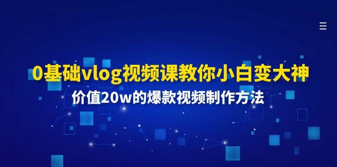 0基础vlog视频课教你小白变大神：价值20w的爆款视频制作方法-泡泡网赚