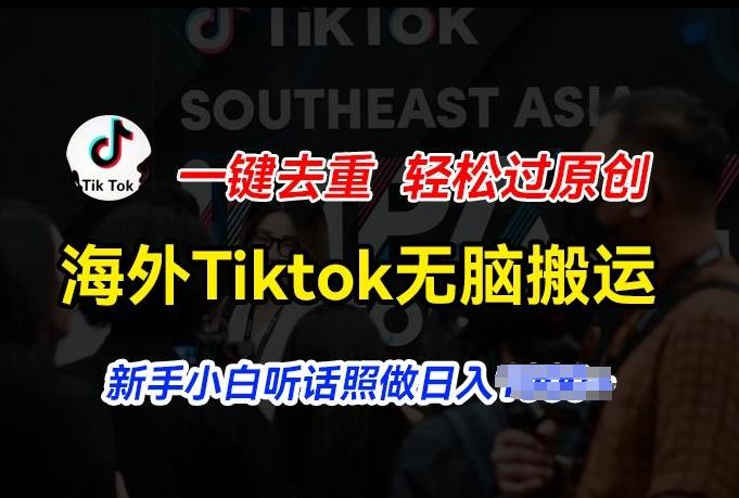 海外Tiktok短视频无脑搬运，一键去重轻松过原创，新手小白听话照做日入几张【揭秘】-泡泡网赚