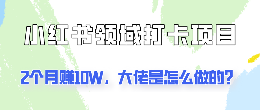 通过小红书领域打卡项目2个月赚10W，大佬是怎么做的？-泡泡网赚