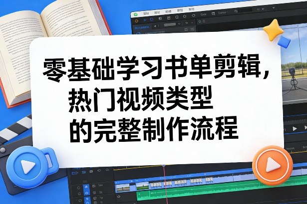 零基础学习书单剪辑，热门视频类型的完整制作流程(更新2026)-泡泡网赚