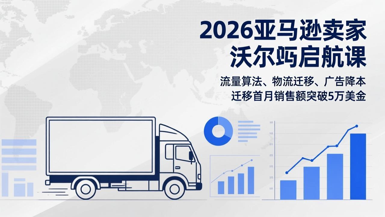 2026亚马逊卖家沃尔玛启航课，流量算法、物流迁移、广告降本，迁移首月销售额突破5万美金-泡泡网赚