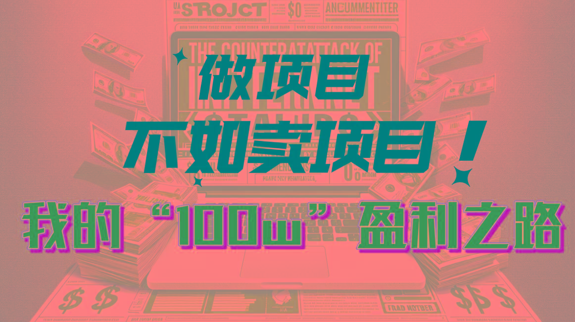 为什么做项目不如卖项目？我的100W+盈利之路-泡泡网赚