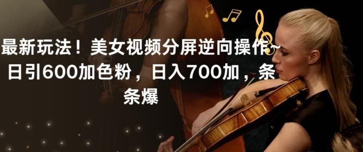 最新玩法！美女视频分屏逆向操作~日引600加色粉，日入700加，条条爆【揭秘】-泡泡网赚