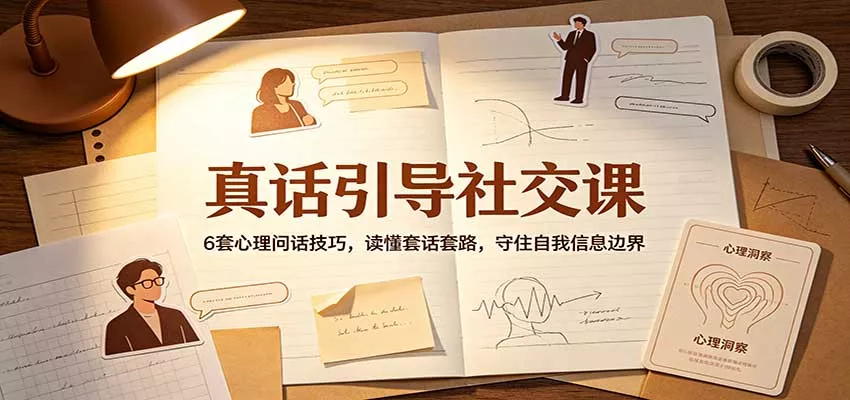 真话引导社交课：6套心理问话技巧，读懂套话套路，守住自我信息边界-泡泡网赚