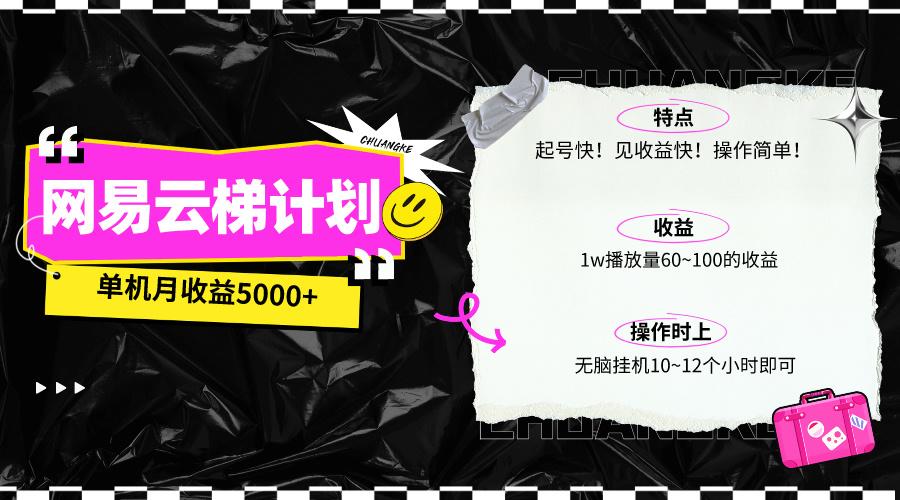(10063期)最新网易云梯计划网页版，单机月收益5000+！可放大操作-泡泡网赚