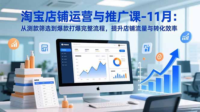 淘宝店铺运营与推广课-11月：从测款筛选到爆款打爆完整流程，提升店铺流量与转化效率-泡泡网赚