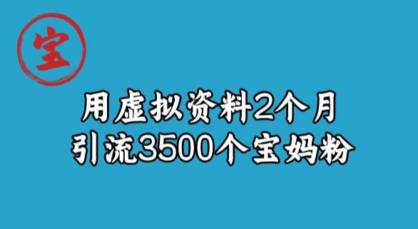 宝哥虚拟资料项目，2个月引流3500个宝妈粉-泡泡网赚