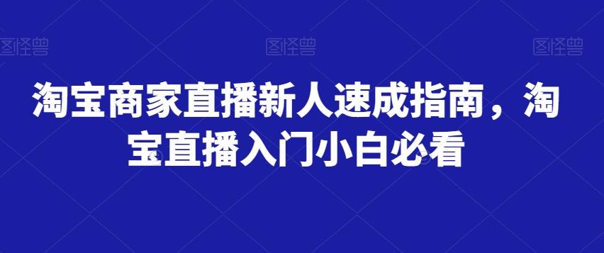 淘宝商家直播新人速成指南，淘宝直播入门小白必看-泡泡网赚