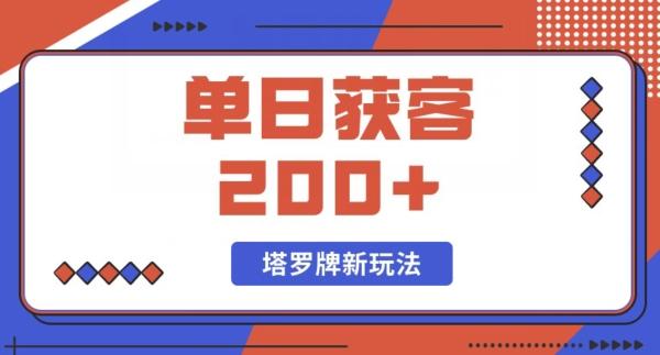 每日获客200+暴力塔罗牌玩法-泡泡网赚