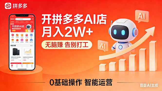 开一家拼多多AI店，月入2W+，无脑赚，告别打工，附SOP手册-泡泡网赚