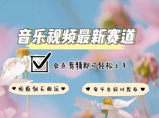 音乐视频赛道最新玩法，纯原创不违规，可所有平台同时发布，会点剪辑即可轻松拿捏【揭秘】-泡泡网赚