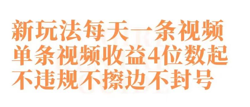 快手新玩法每天一条视频单条视频收益4位数起不违规不擦边不封号【揭秘】-泡泡网赚