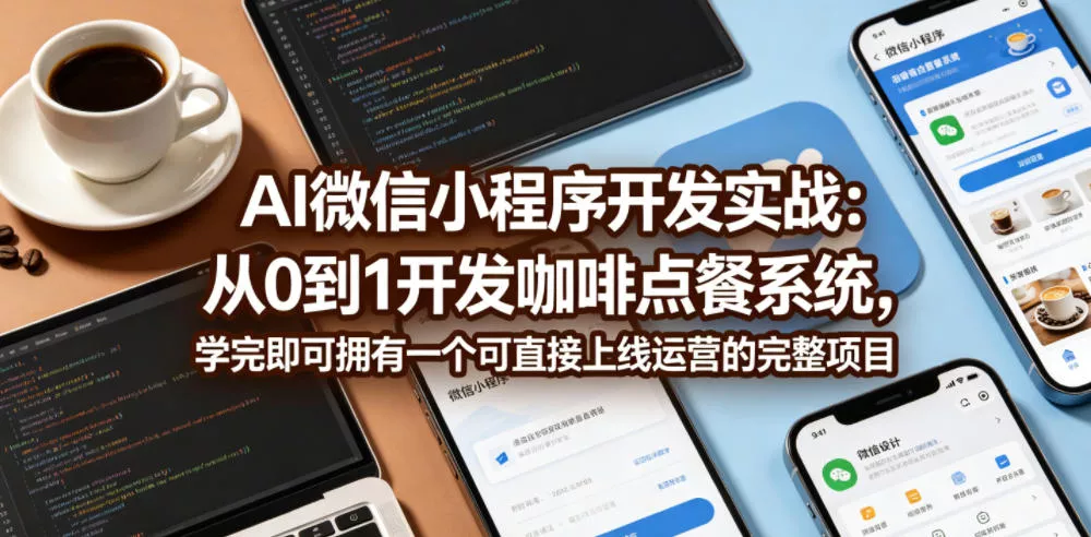 AI微信小程序开发实战：从0到1开发咖啡点餐系统，学完即可拥有一个可直接上线运营的完整项目-泡泡网赚
