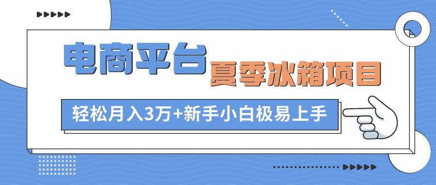 电商平台夏季冰箱项目，轻松月入3万+，新手小白极易上手-泡泡网赚
