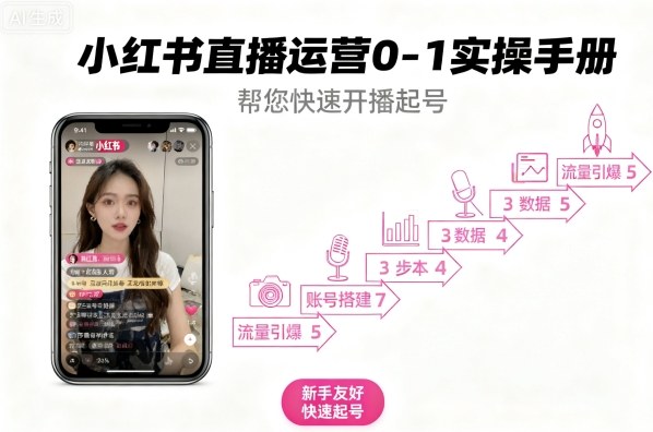 小红书直播运营0-1实操手册，帮您快速开播起号-泡泡网赚