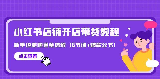 (9883期)最新小红书店铺开店带货教程，新手也能跑通全流程(6节课+爆款公式)-泡泡网赚