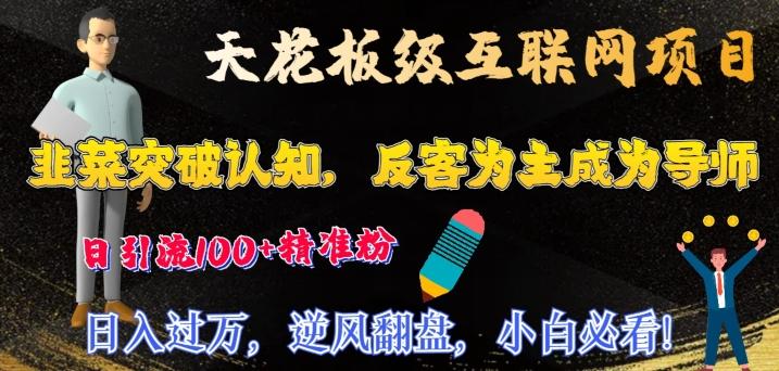天花板级互联网项目，韭菜突破认知，反客为主成为导师，日引流100+精准粉-泡泡网赚