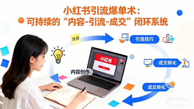 小红书引流爆单术：构建一套低成本 可持续的“内容-引流-成交”闭环系统-泡泡网赚
