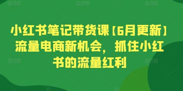 小红书笔记带货课【6月更新】流量电商新机会，抓住小红书的流量红利-泡泡网赚