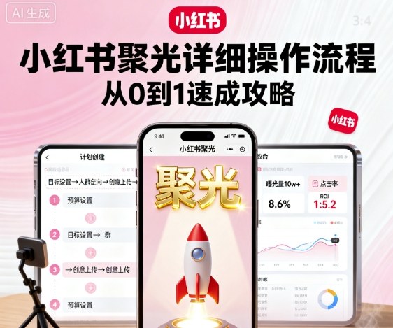 小红书聚光详细操作流程，小红书聚光从0到1速成攻略-泡泡网赚