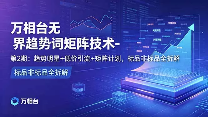 万相台无界趋势词矩阵技术-第2期：趋势明星+低价引流+矩阵计划，标品非标品全拆解-泡泡网赚