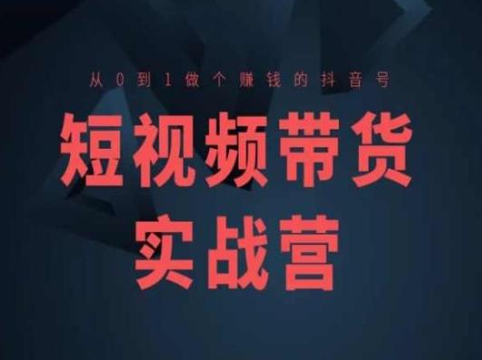 短视频带货实战营(高阶课)，从0到1做个赚钱的抖音号-泡泡网赚