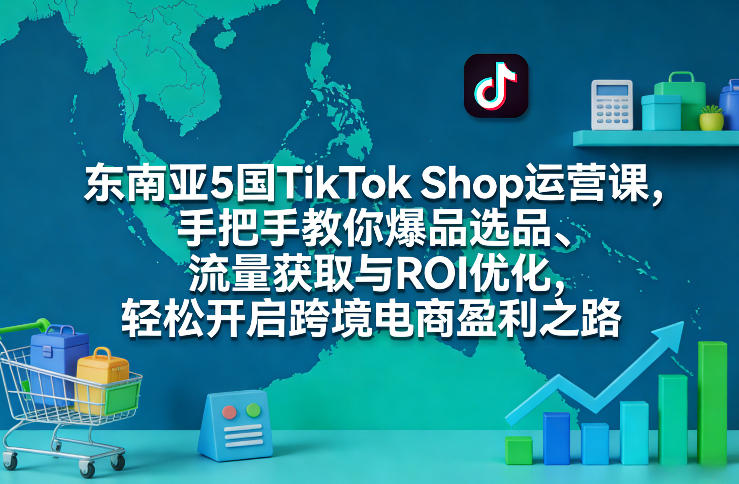 东南亚5国TikTok Shop运营课，手把手教你爆品选品、流量获取与ROI优化，轻松开启跨境电商盈利之路-泡泡网赚