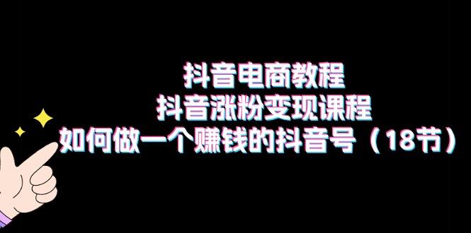 抖音电商教程：抖音涨粉变现课程：如何做一个赚钱的抖音号(18节-泡泡网赚