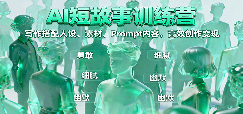 AI短故事训练营：写作搭配人设、素材、Prompt内容，高效创作变现-泡泡网赚