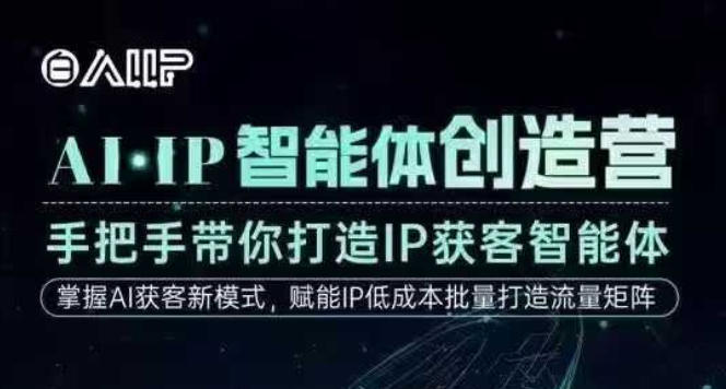 AI·IP智能体创造营，手把手带你打造IP获客智能体，高成交创始人IP课-泡泡网赚