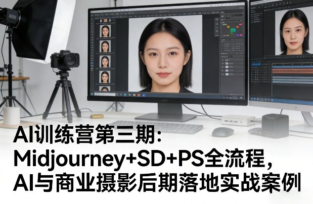 AI训练营第三期：Midjourney+SD+PS全流程，AI与商业摄影后期落地实战案例-泡泡网赚