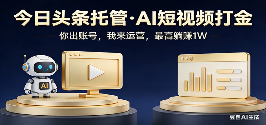 头条号AI托管，我提供作品，你提供账号，每天5分钟发布，小白躺赚3000+-泡泡网赚
