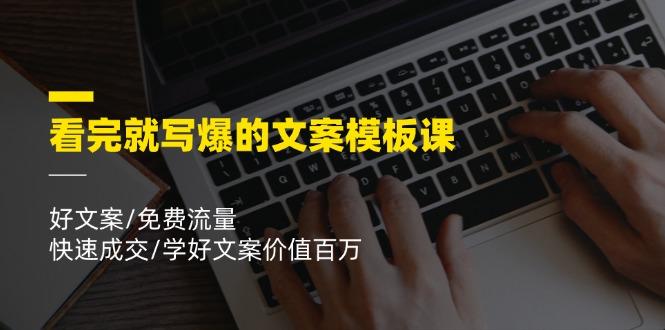 看完就 写爆的文案模板课，好文案/免费流量/快速成交/学好文案价值百万-泡泡网赚