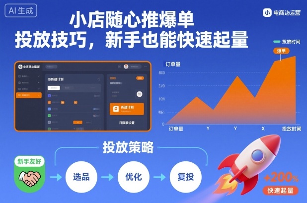 小店随心推爆单投放技巧，新手也能快速起量-泡泡网赚