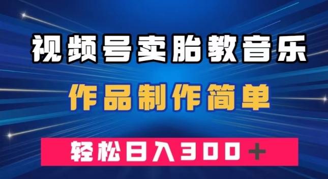 视频号卖胎教音乐，作品制作简单，一单49，轻松日入300＋-泡泡网赚